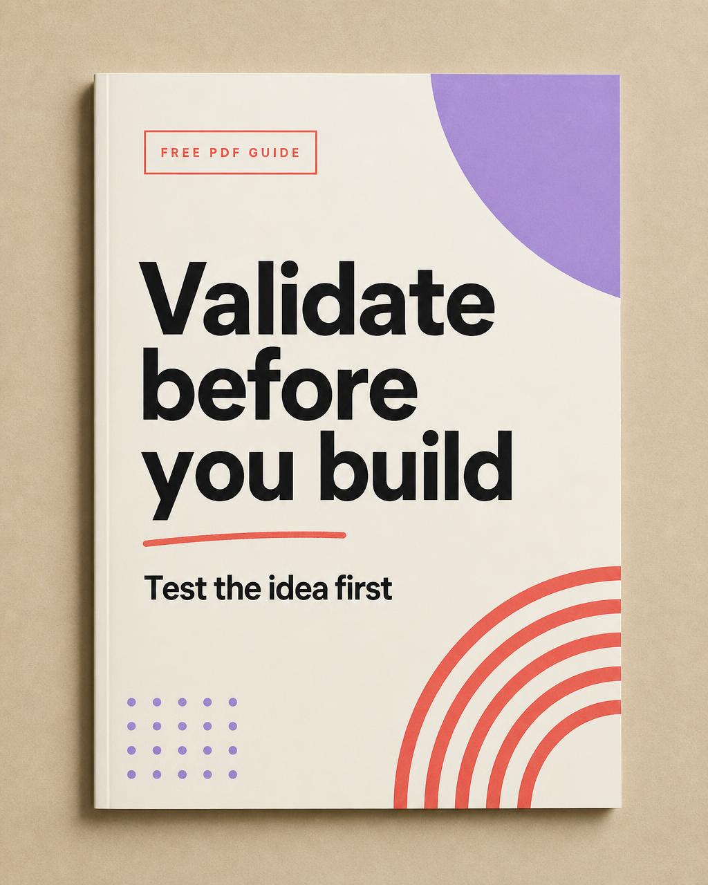 Cover of the free guide: Validate before you build